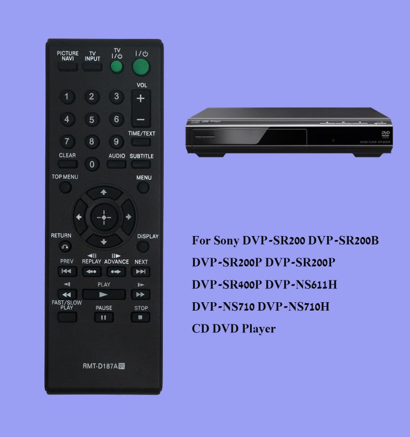 BOMAZ RMT-D187A Replacement Remote Control for Sony DVP-SR200 DVP-SR200B DVP-SR200P DVP-SR200P DVP-SR400P DVP-NS611H DVP-NS710 DVP-NS710H DVP-SR500H CD DVD Player - Image 3